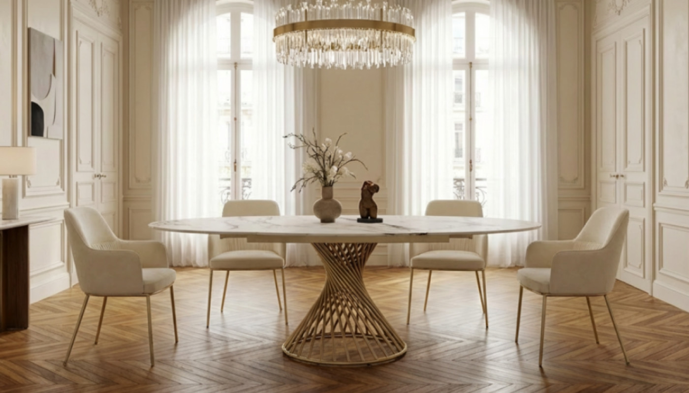 Quel spécialiste du mobilier propose des modèles de table à manger ronde ET extensible ?